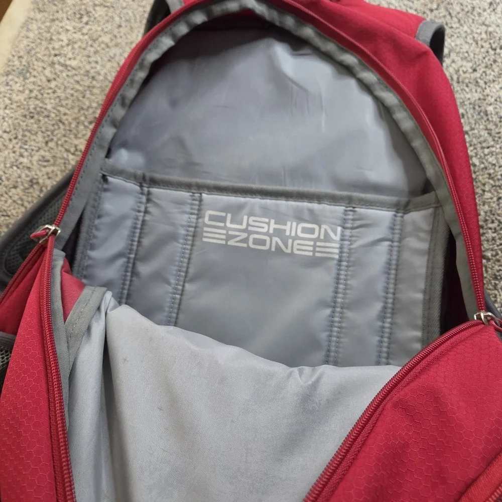 High Sierra Strap System Red & Gray Back Pack Hiking Outdoor Trail Country